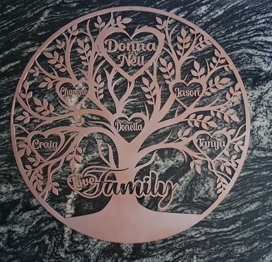 Sweet Family Tree of Life Wooden Laser Cut Wall Art